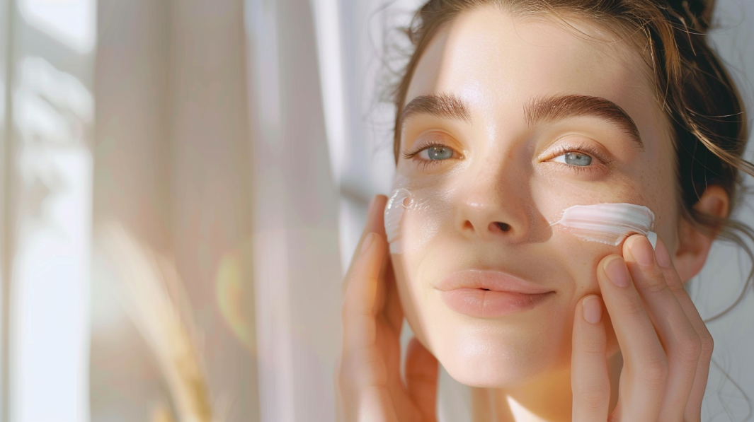 A Woman Applying Lactic Acid and Retinol to Her Face